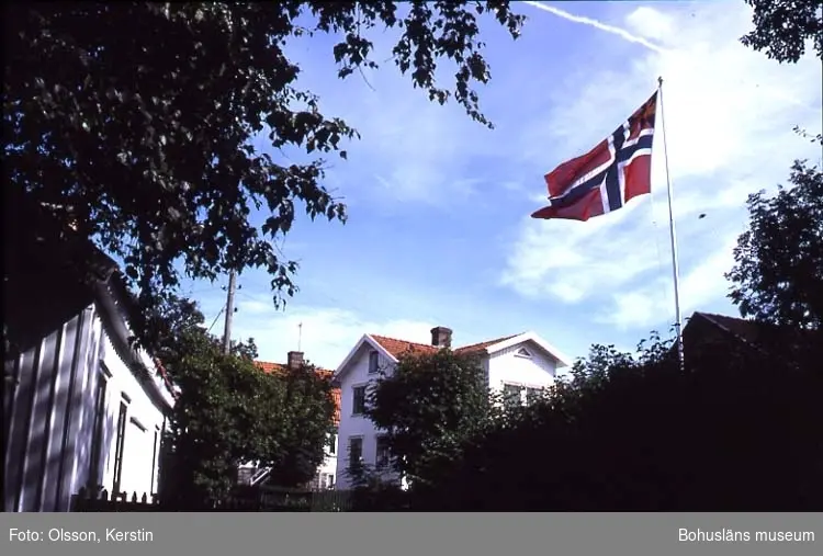 Text på kortet: "Stora Kornö. Unionsflaggan. Lyse sn. Aug. 1987".