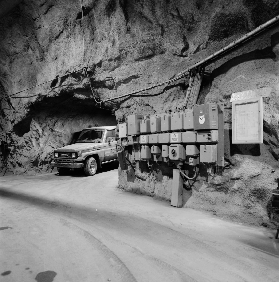 Verkstaden under jords arbetsfordon, gruvan under jord, Dannemora Gruvor AB, Dannemora, Uppland maj 1991