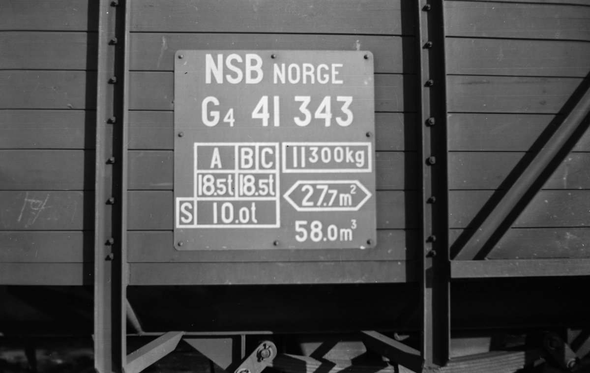 Detalj av normalsporet godsvogn type G4 nr. 41343.