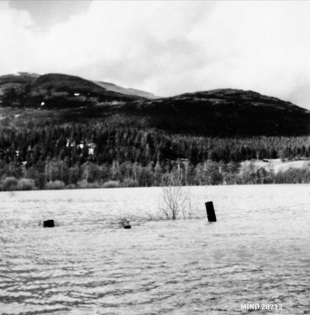 Flommen i 1973 - ved Eiriksrud, Folldal