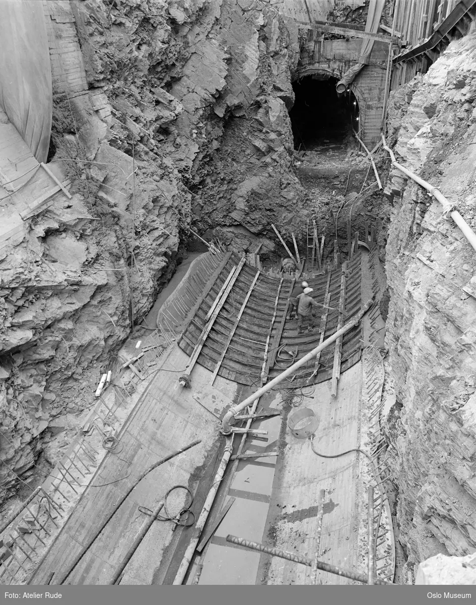 anleggsarbeid, bygging av jernbanetunnel, Oslotunnelen