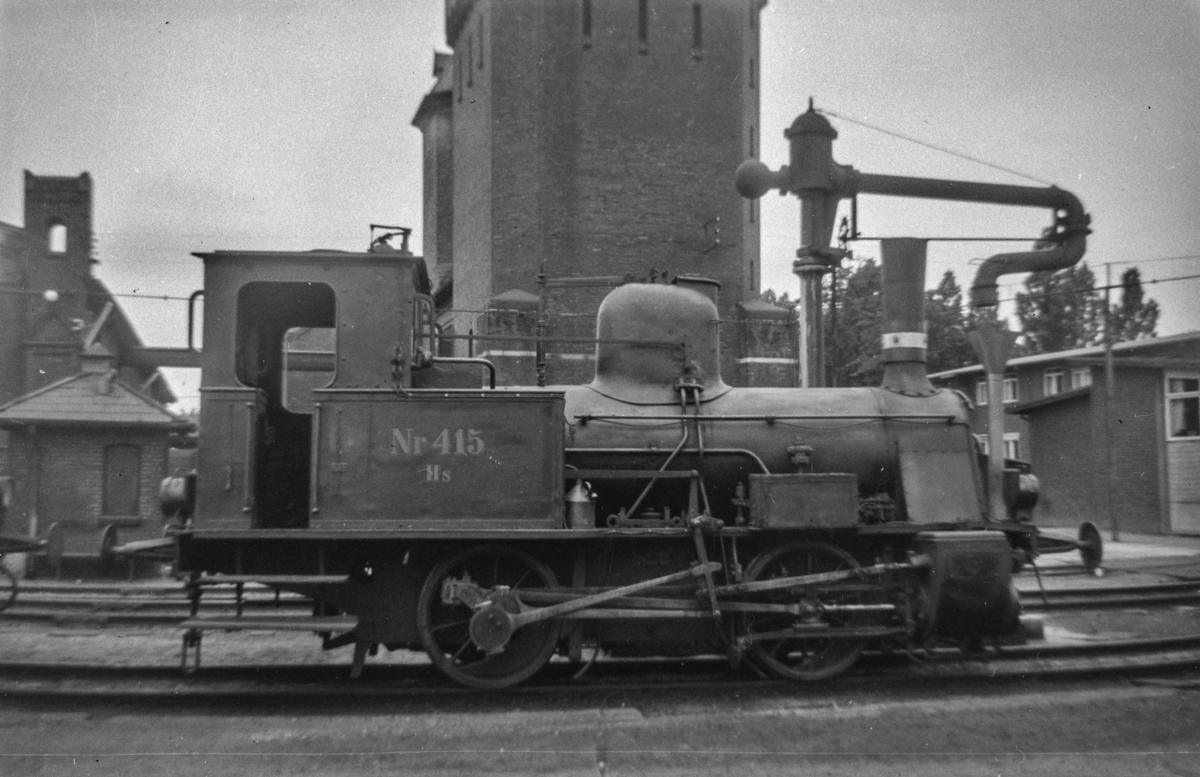 Dansk damplokomotiv type Hs nr. 415 ved København Østerport.