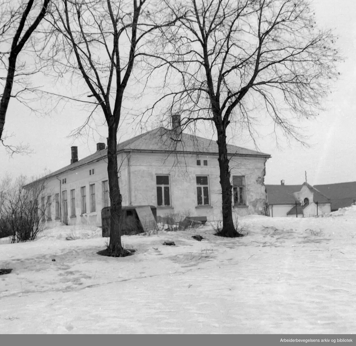 Østlandske Blindeforbunds gård på Nordre Åsen. Mars 1948
