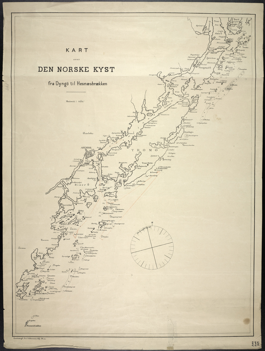 Kart over Den Norske Kyst fra Dyngö til Hesnæsbrækken