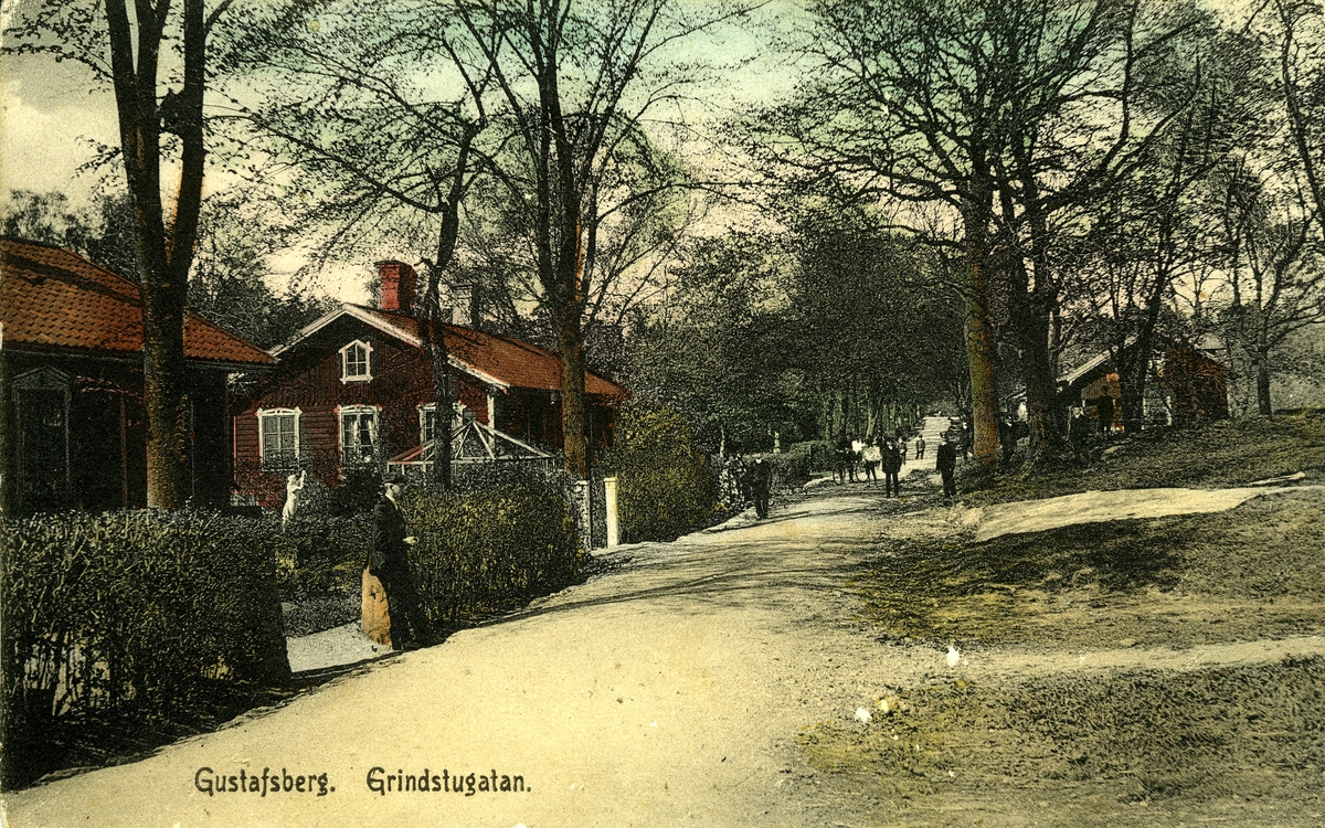 Vykort Grindstugatan från 1920-talet.