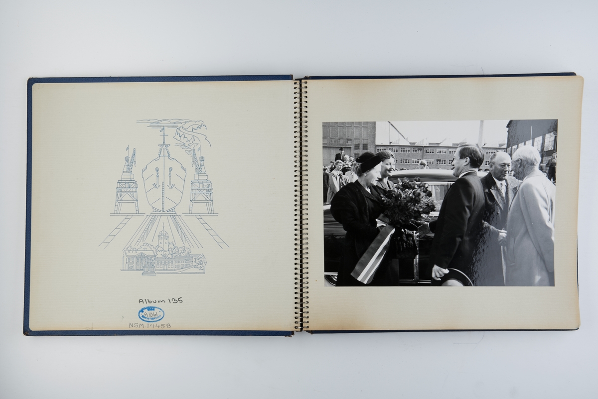 Album med fotografier fra sjøsettingen av m/t Norse Lion 26. september 1953 ved Uddevallaverftet