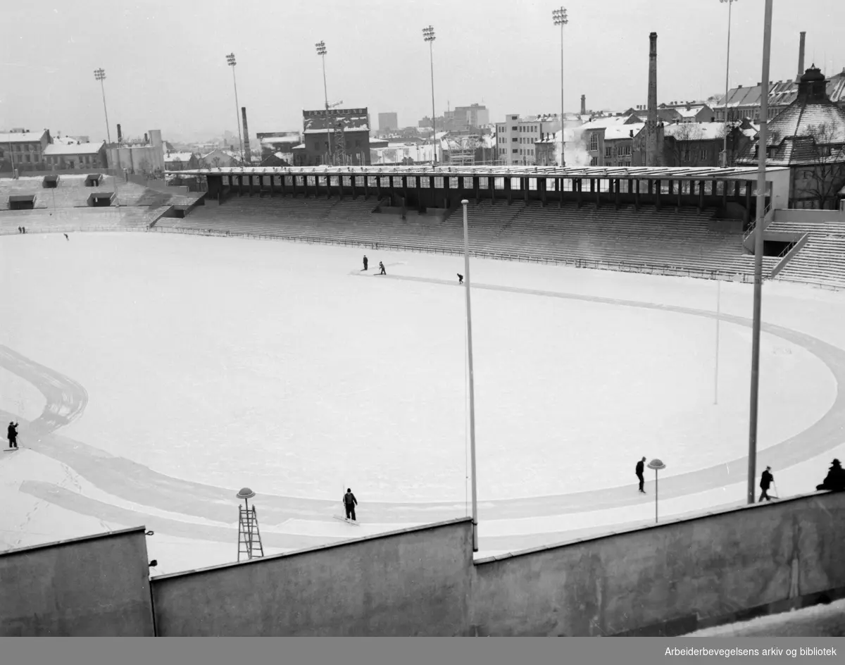 Bislett stadion. Februar 1959