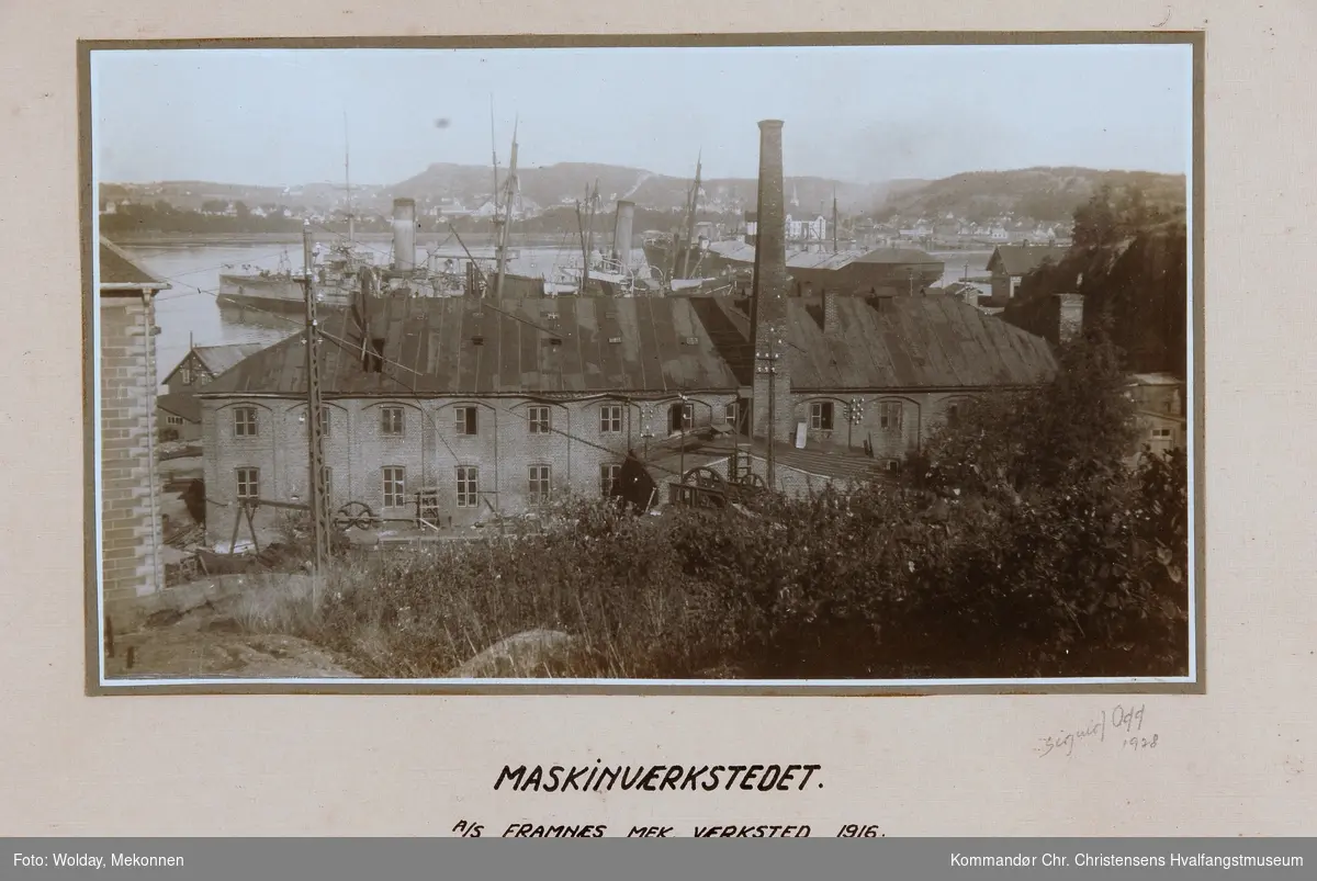Maskinverkstedet på Framnes Mekaniske Verksted, Sandefjord, 1916