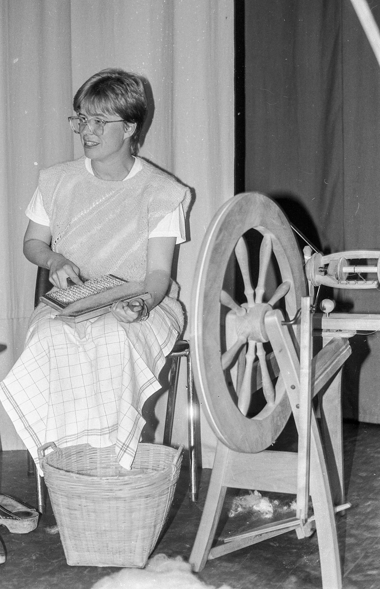 Oppegård-dagene 1985. Jente med fanen til Oppeård janitsjar.
