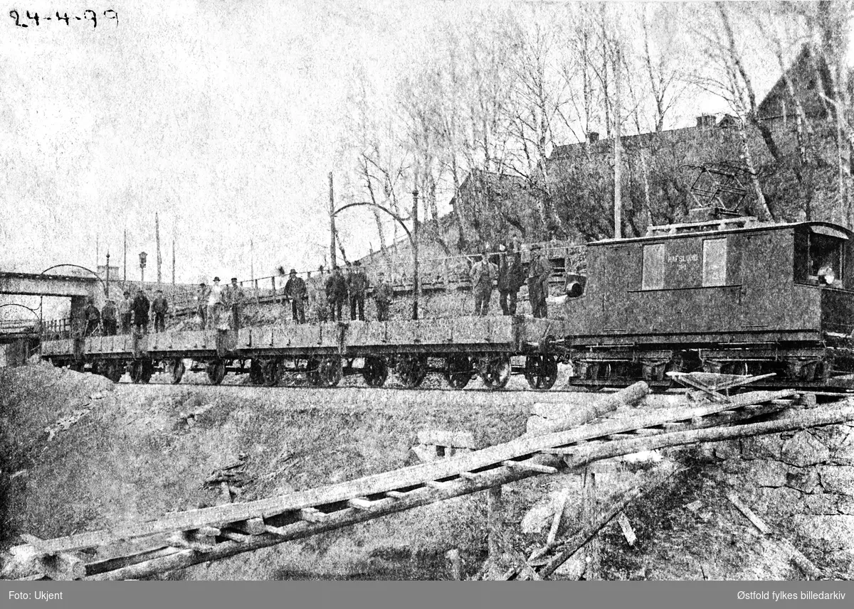 Jernbanevogn til den første jernbanen til Hafslund A/S. Hafslunds første elektriske jernbane 24. april 1899.