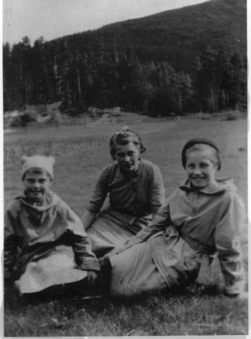 Gulla, Katrine og Ingegerd Steihaug i Iversøyen, Stømsøyen, Alvdal. 