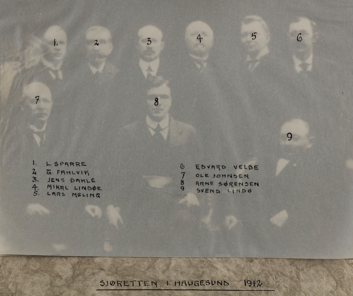 Gruppebilder - Sjøretten i Haugesund 1912