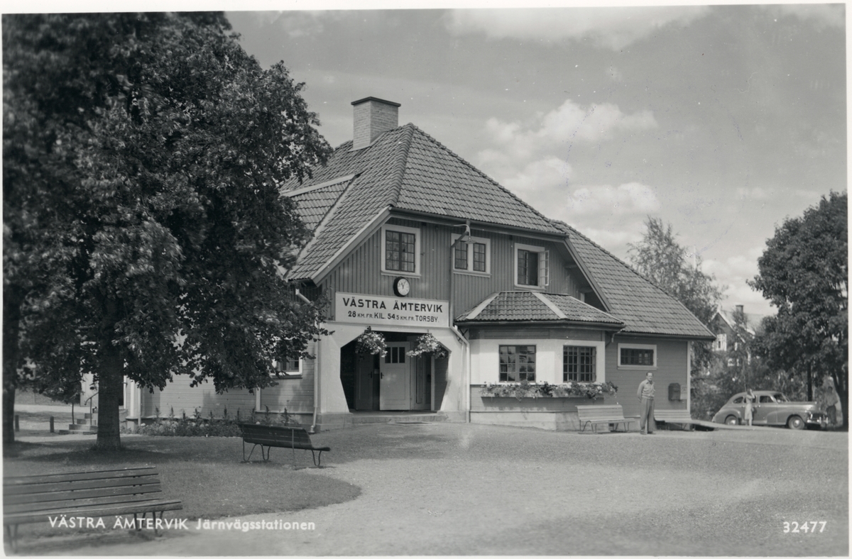 Västra Ämtervik järnvägsstation. - Järnvägsmuseet / DigitaltMuseum