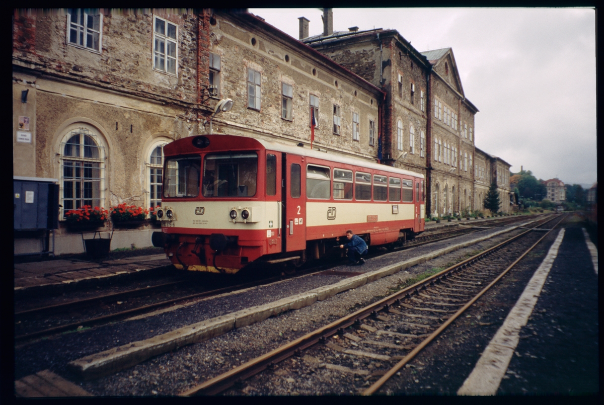 Ceské dráhy, CD 810 375-6 vid Vejprty station, Tjeckien.