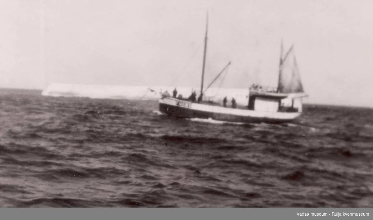 Båten Stenstrand  i Barentshavet på håkjærringfiske 1948.