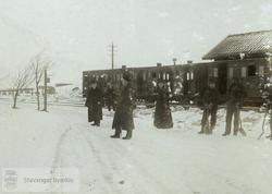 Snømasser langs Jærbanen på Nærbø, vinteren 1899/1900