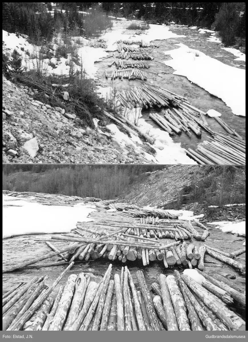 Tømmerfløting i Våla i Ringebu.