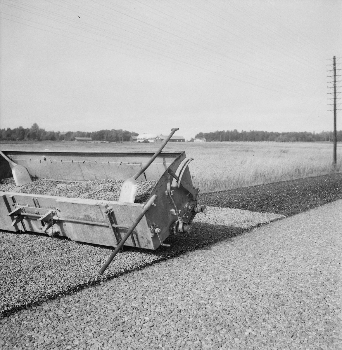 Vägförvaltningen, nya vägmaskiner, Uppland 1948