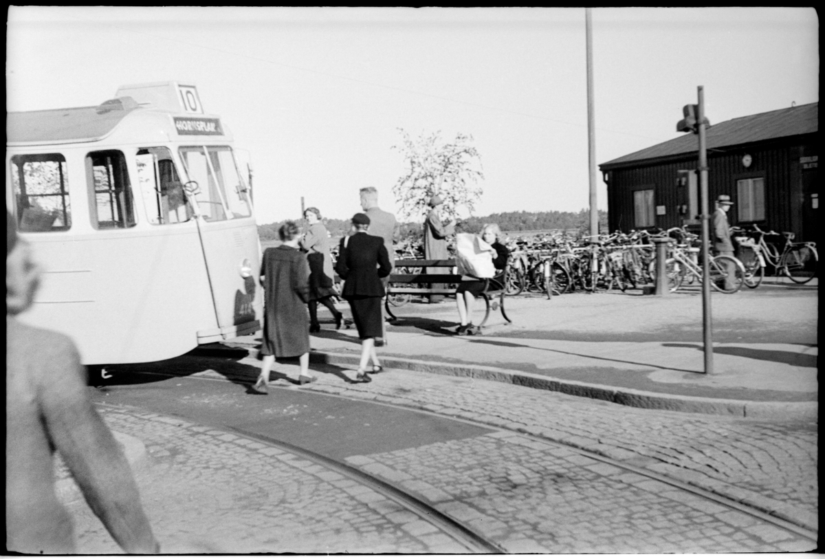 Aktiebolaget Stockholms Spårvägar, SS A25 414 "mustang" i slingan vid Ropsten.