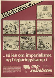 Plakat SU: Plakat med tegneseriestripe om imperialisme fra u