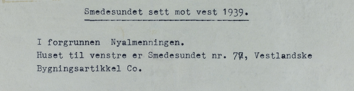Smedasundet sett mot vest, 1939.