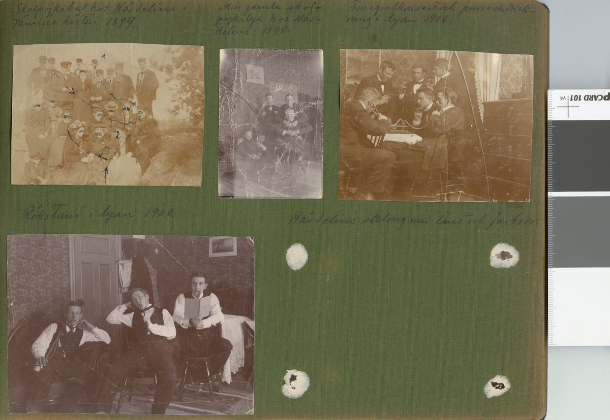 Text i fotoalbum: "Fonografkonsent och punschdrickning i lyan 1900."