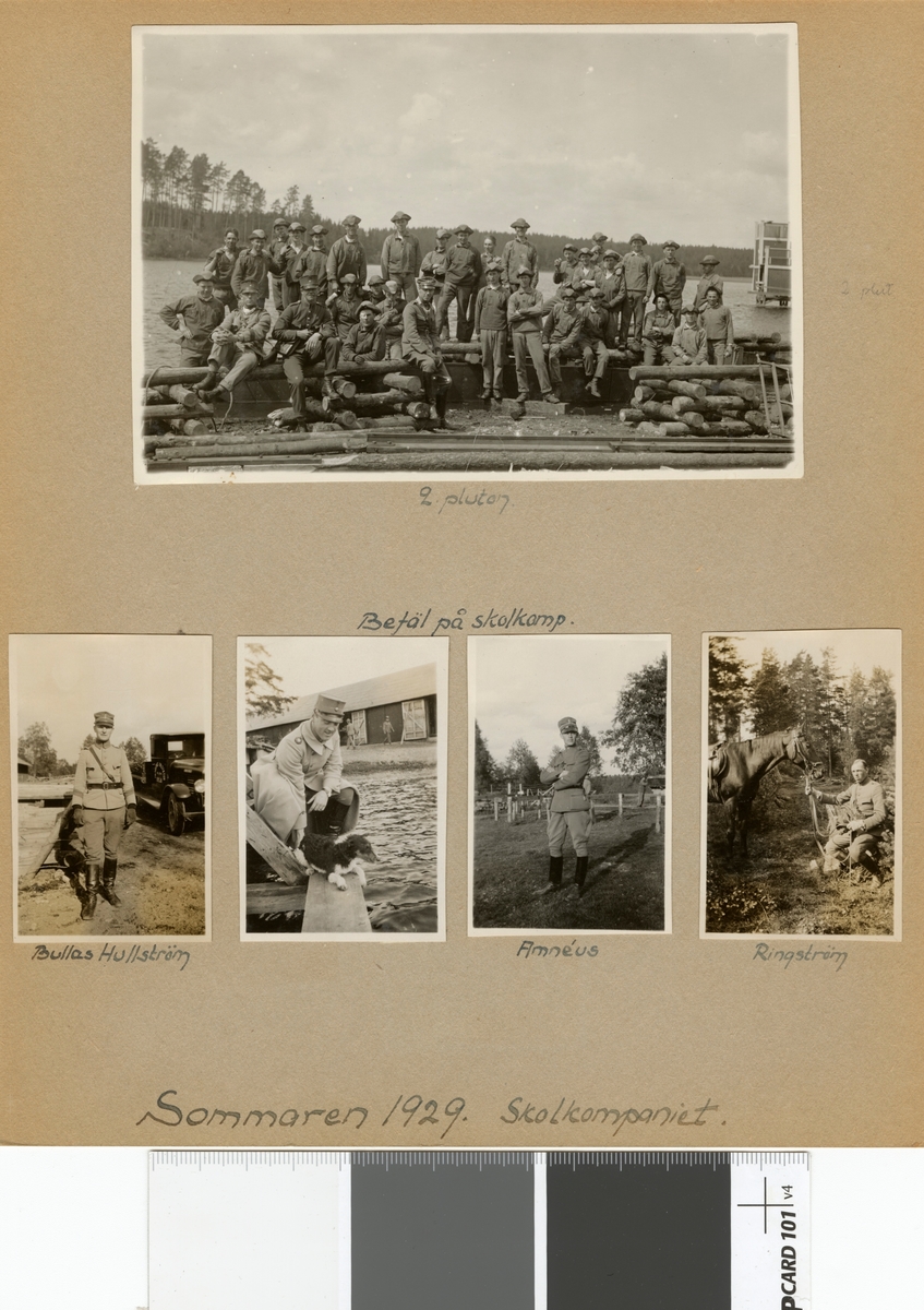 Text i fotoalbum: "Sommaren 1929. Skolkompaniet. 2. pluton."