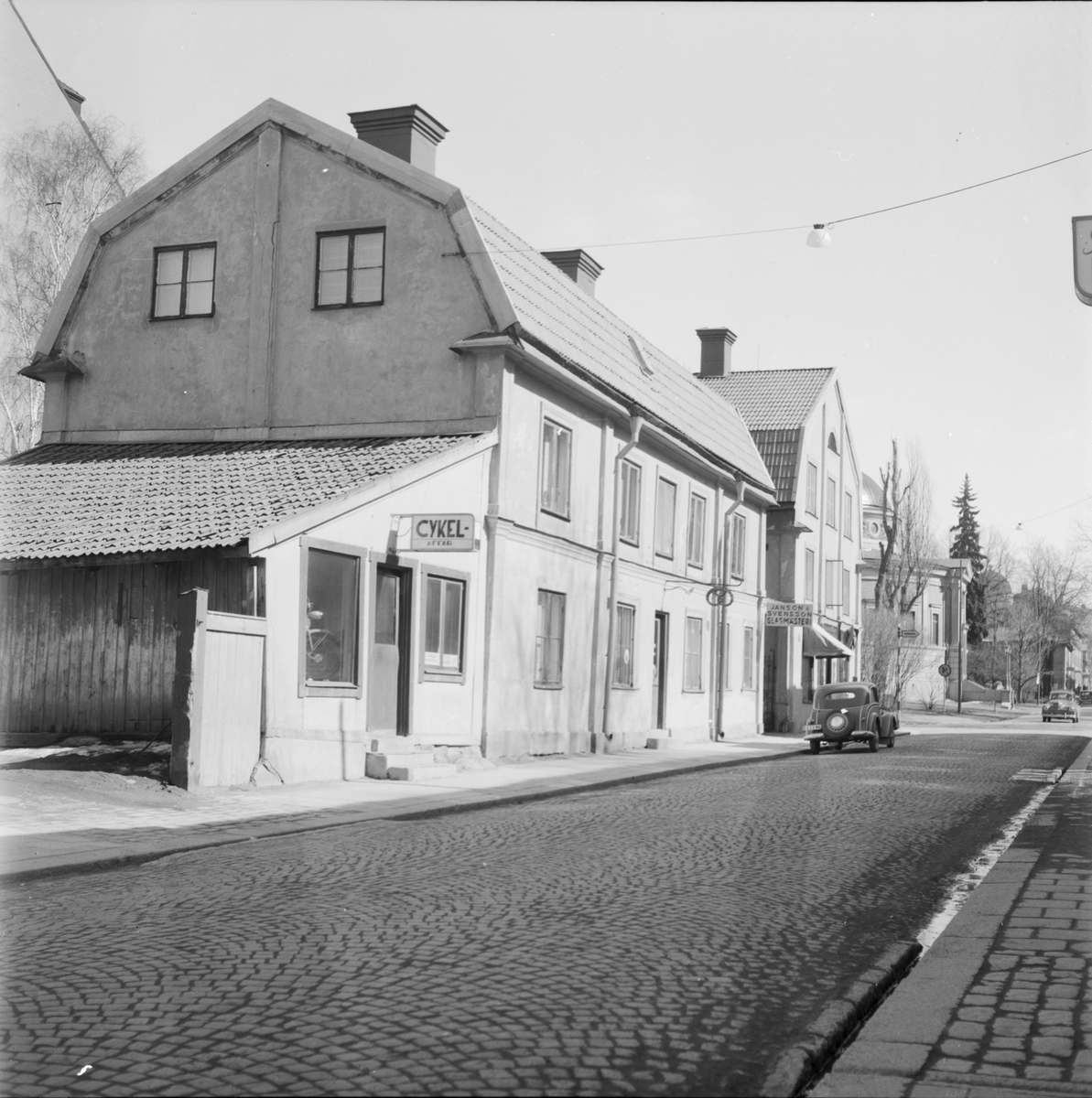 Övre Slottsgatan, kvarteret Rosenberg, Uppsala 1956