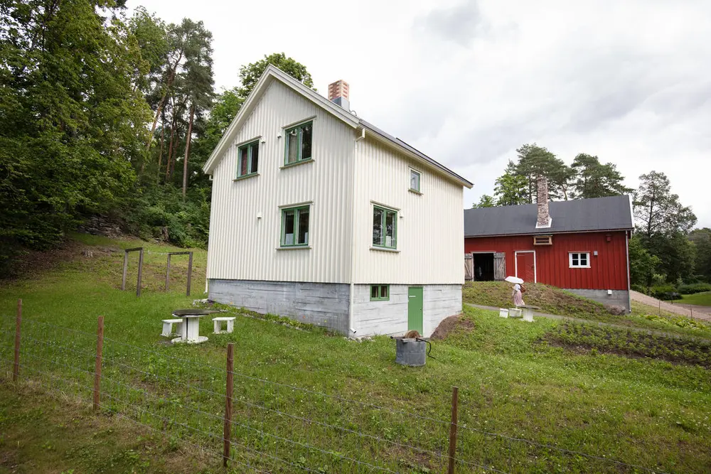 Bolighus pg fjøs fra Porsanger oppført på Norsk Folkemuseum.