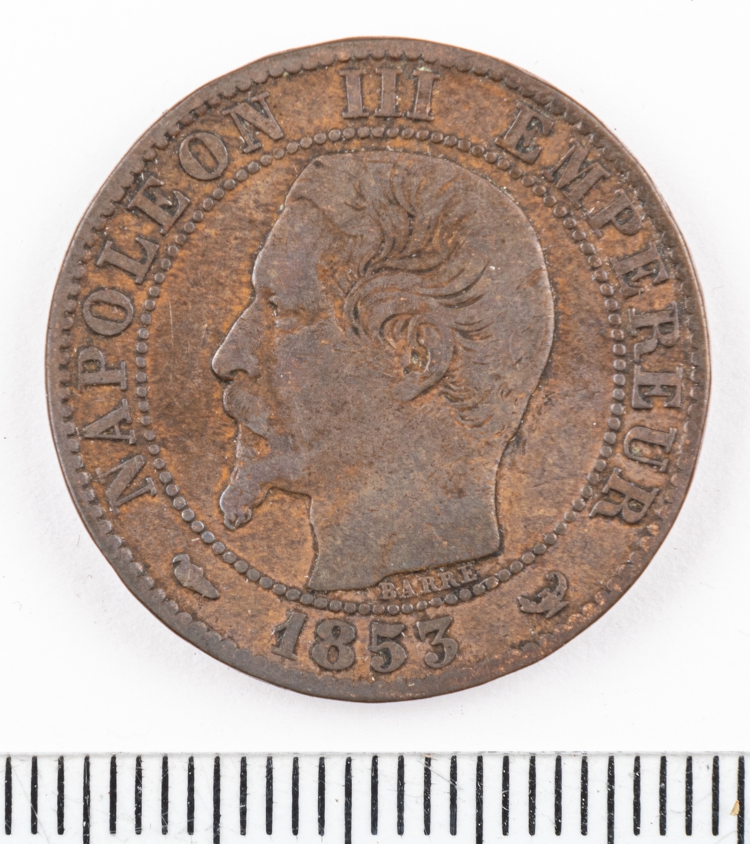 Mynt Frankrike 1853 5 Centime.