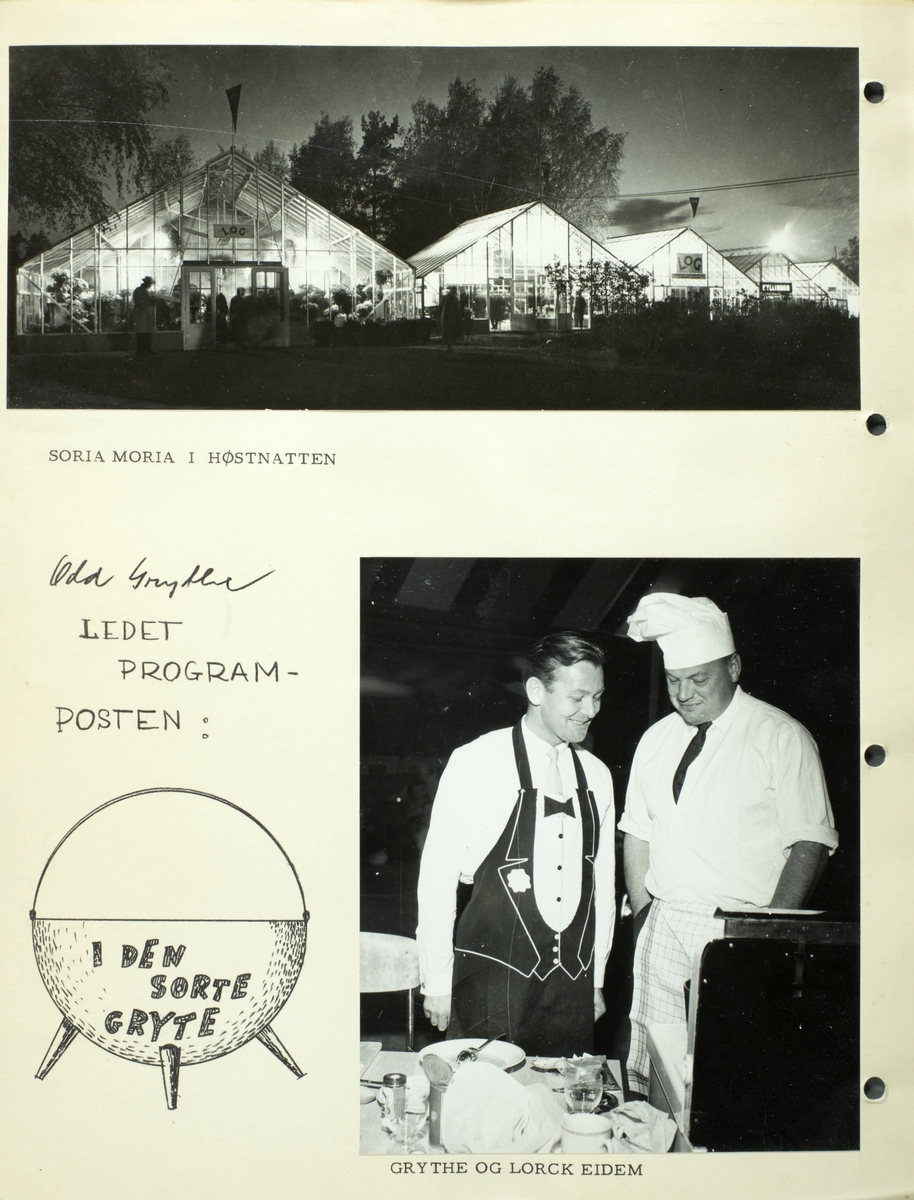 Dokumentasjon av landbrukets jubileumsutstilling i 1959 med Odd Grythe som ledet programposten