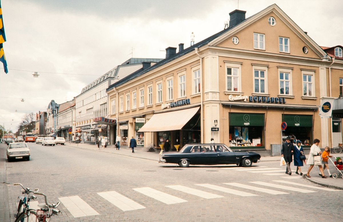 Quidings bokhandel, Storgatan i Växjö, 1970-tal.