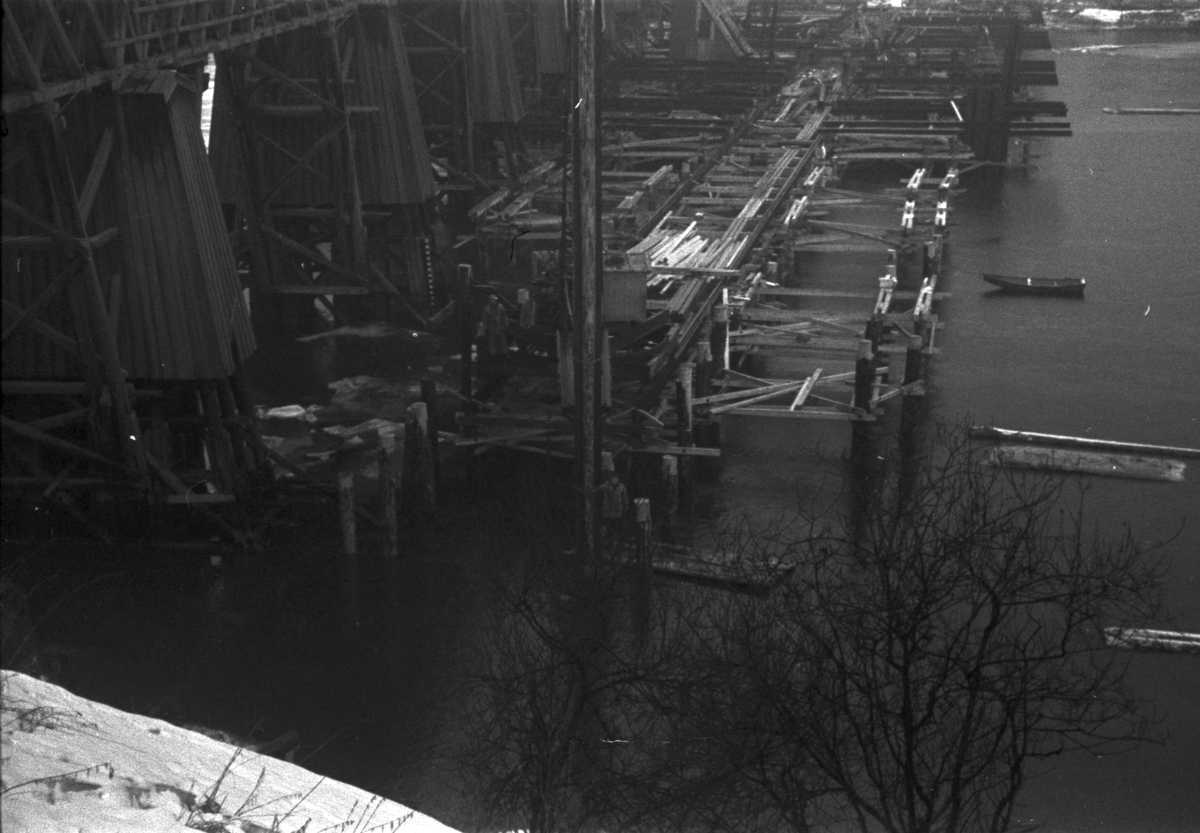 Elgeseter bru, bygging, februar 1950