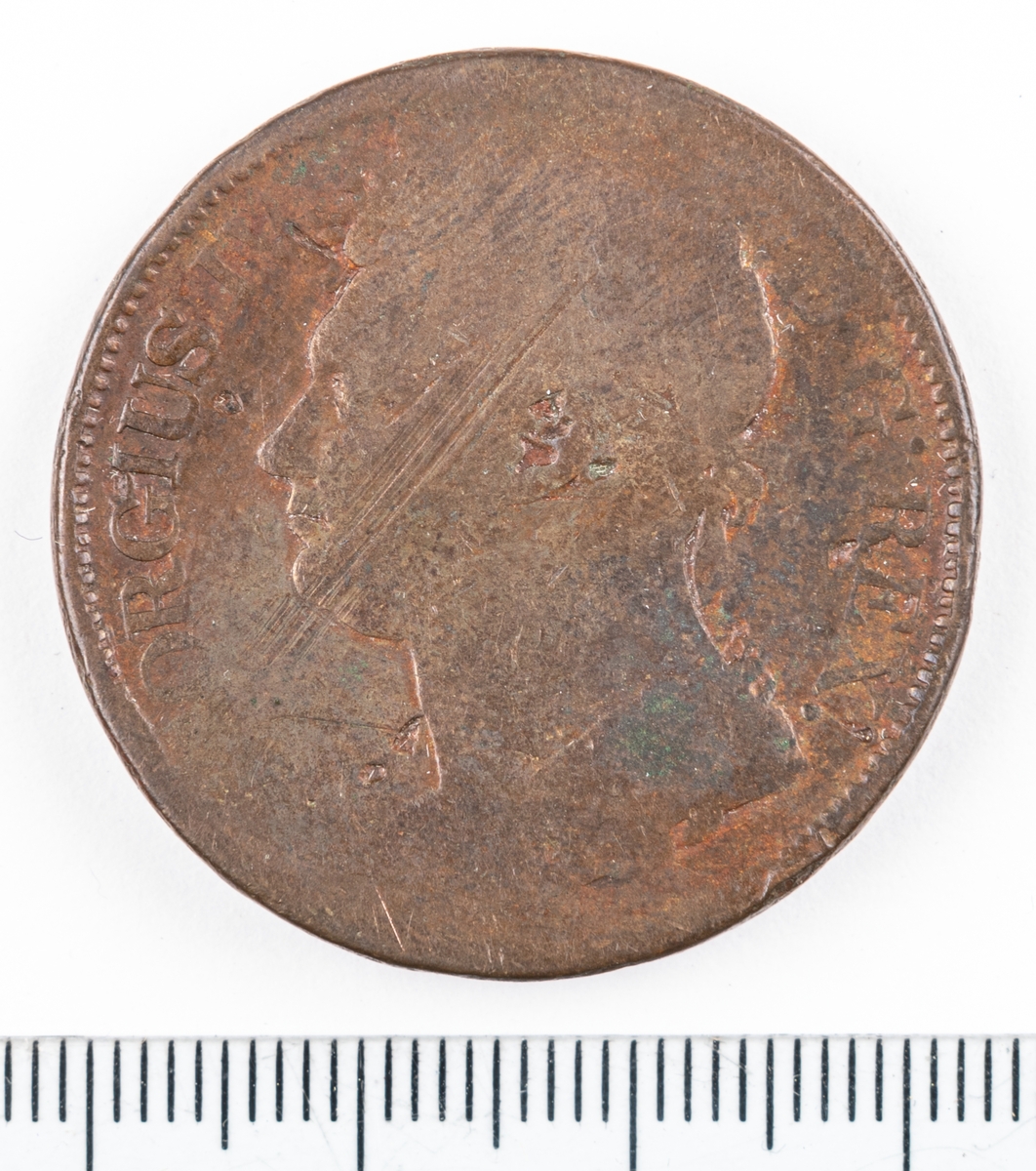 Mynt Irland 1822, 1 Penny.