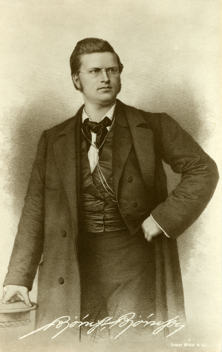 Bjørnstjerne Bjørnson, litografi, postkort,