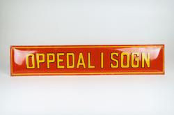 Postmuseet, gjenstander, skilt, stedskilt, stedsnavn, Oppeda