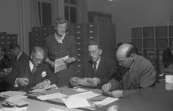 Stemmeopptelling i Rådhuset ved stortingsvalget i 1949