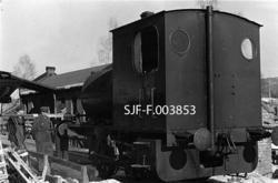 Skiftelokomotivet som Drammenselven Papirfabrikker brukte på