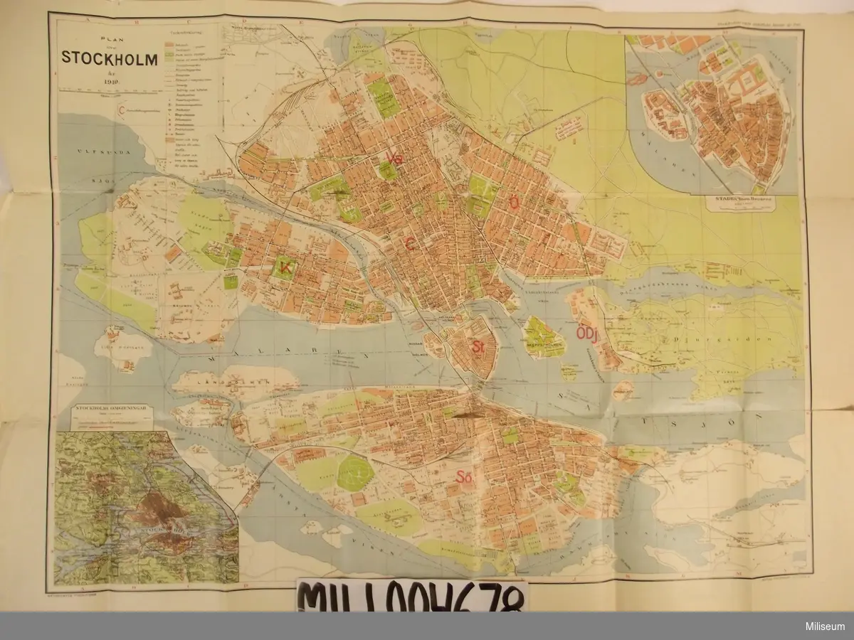 Karta, Plan Öfver Stockholm. Skala 1:12000.