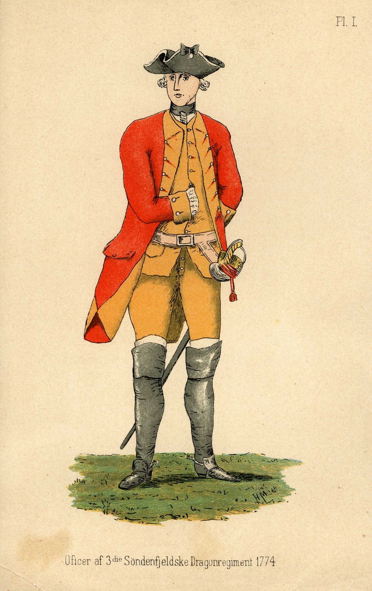 Mann i offiseruniform fra 1774