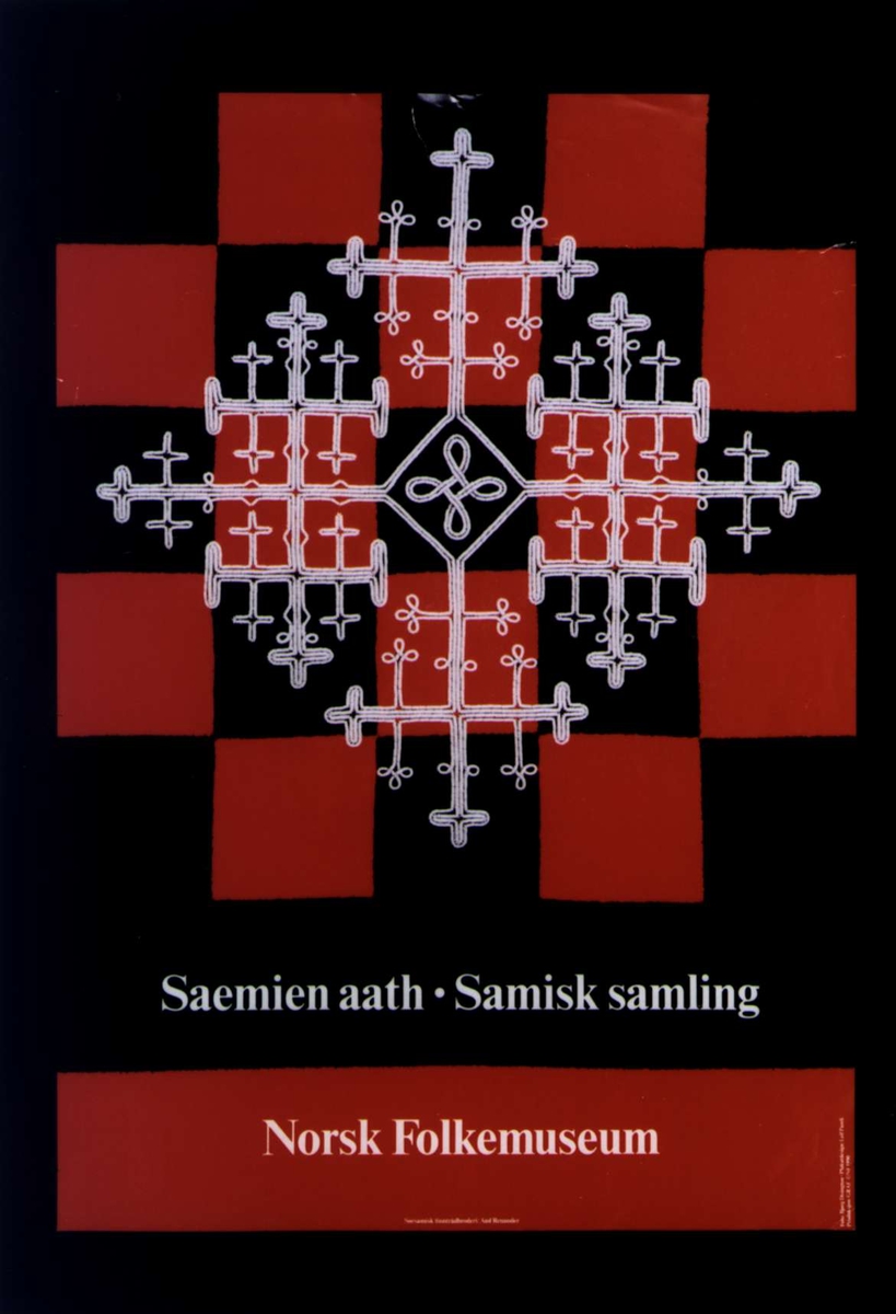 Plakat. Samisk samling på Norsk Folkemuseum i 1990.