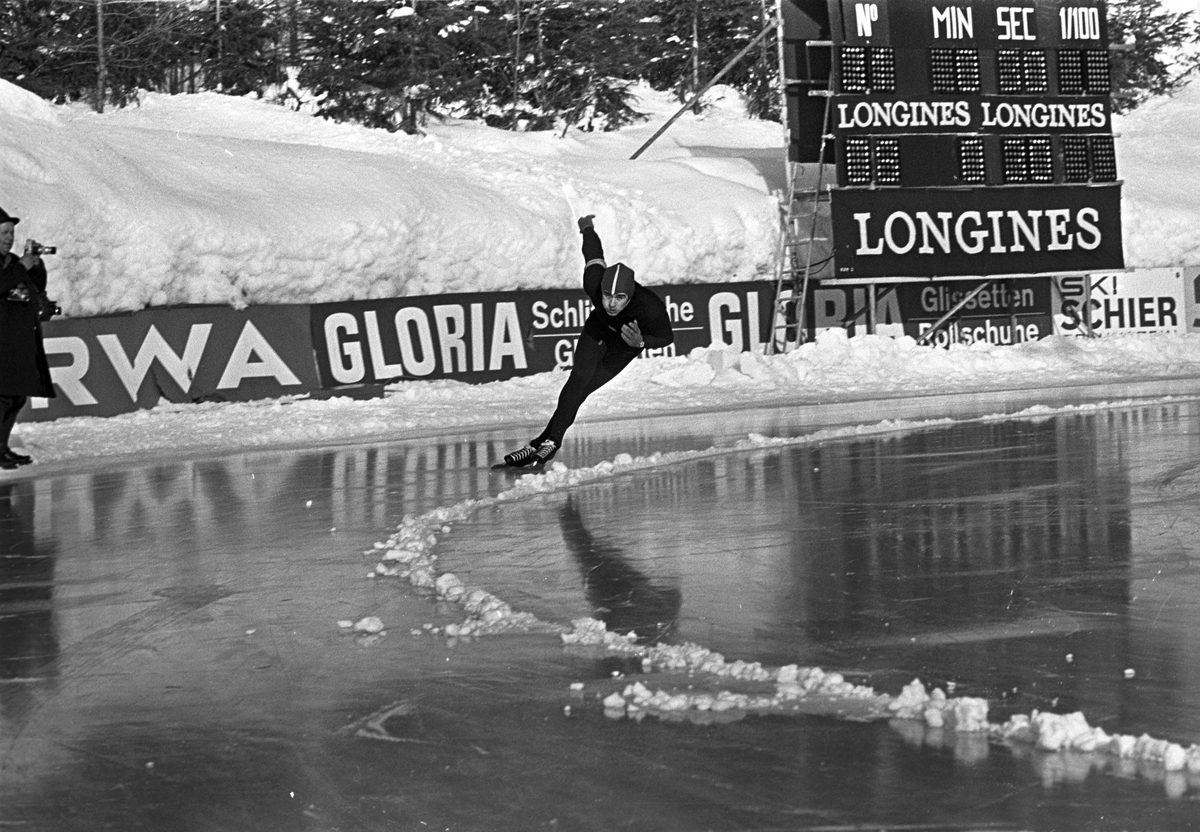 Østerrike, Inzell, mars 1970, Hasse Børjes, svensk skøyteløper under skøyte-VM.
