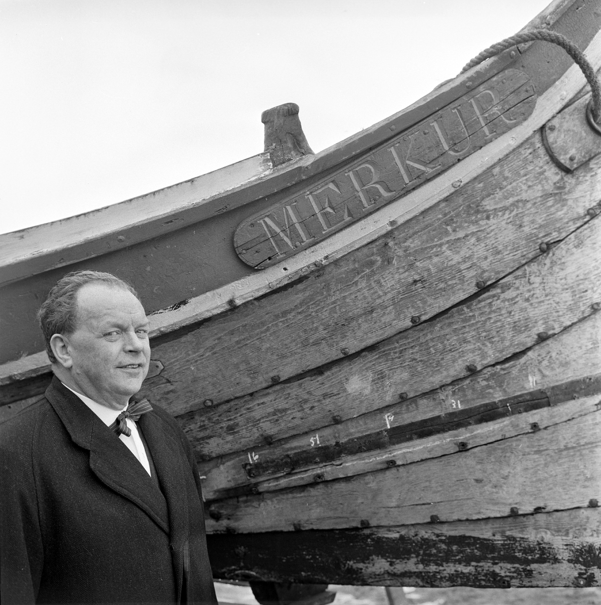 Serie. Fhv. havnefogd i Tromsø, O.B. Norvik, høvedsmann på "Merkur". Fotografert 5. juni 1963.