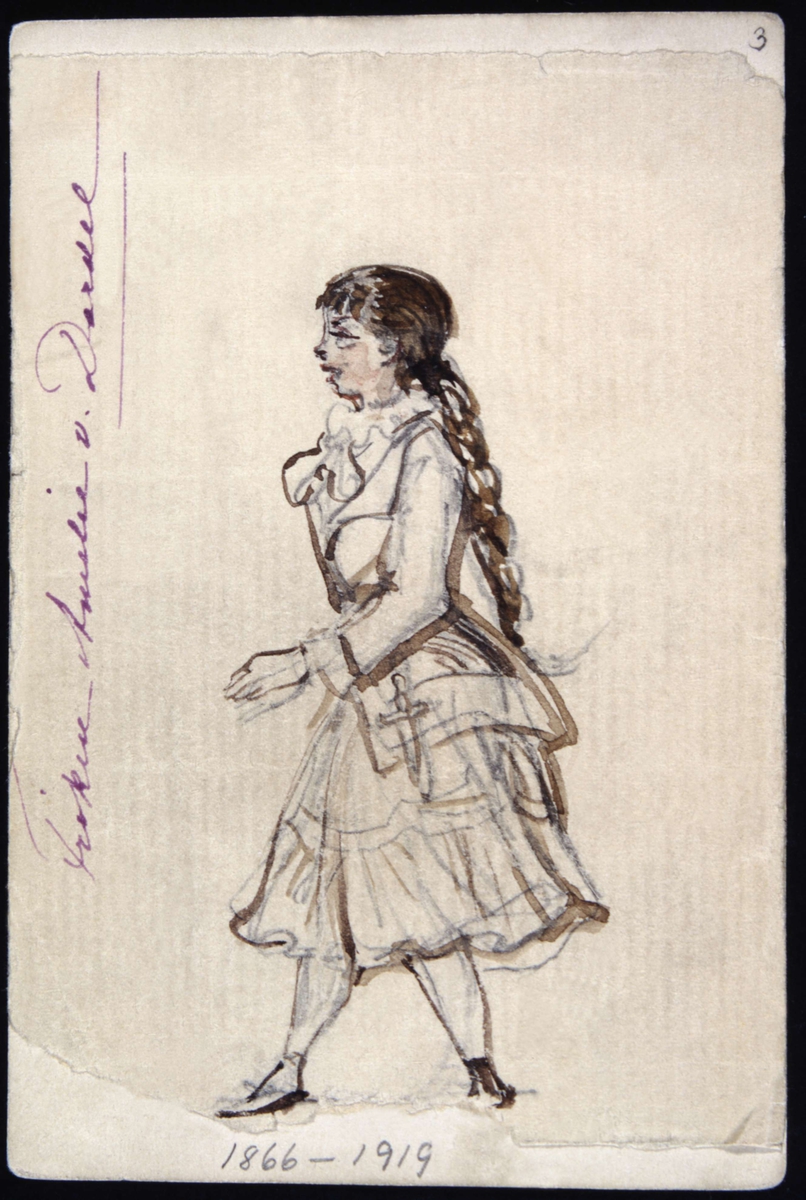 "Fröken Amelie von Dardel." Akvarell av Fritz von Dardel