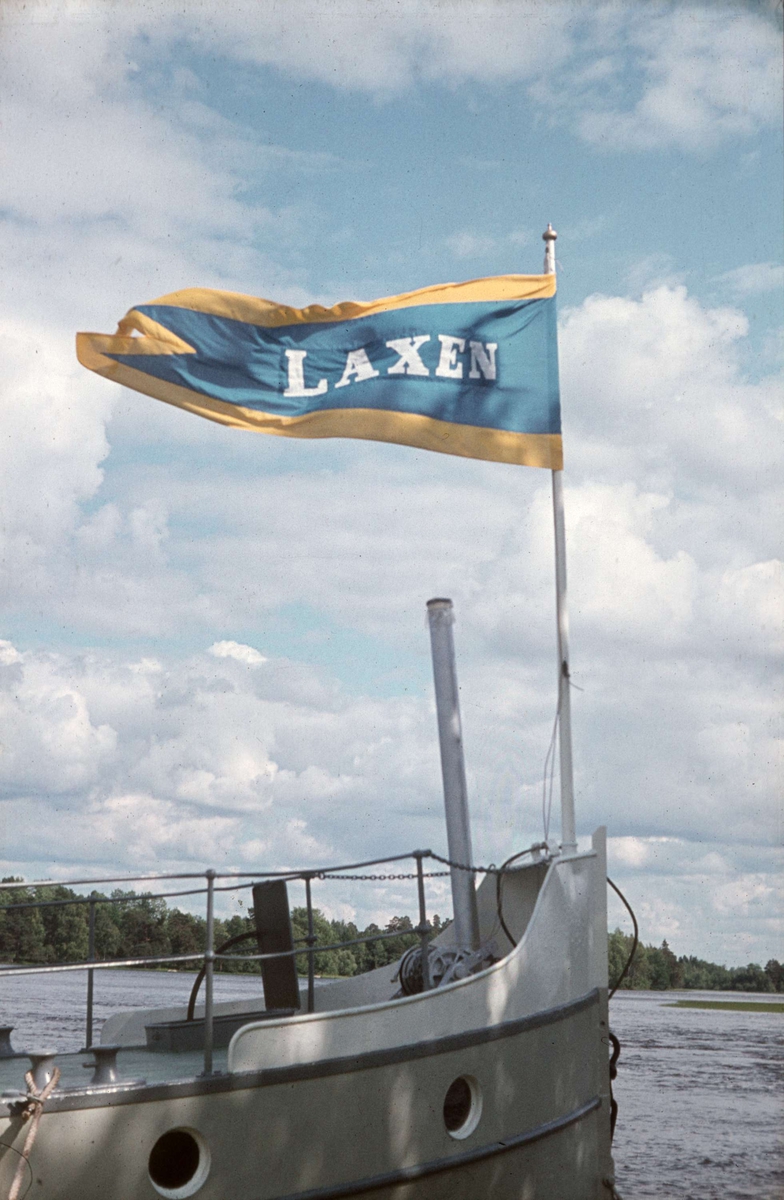 Båten Laxen på Dalälven i Gysinge, Österfärnebo socken, Gästrikland 1980