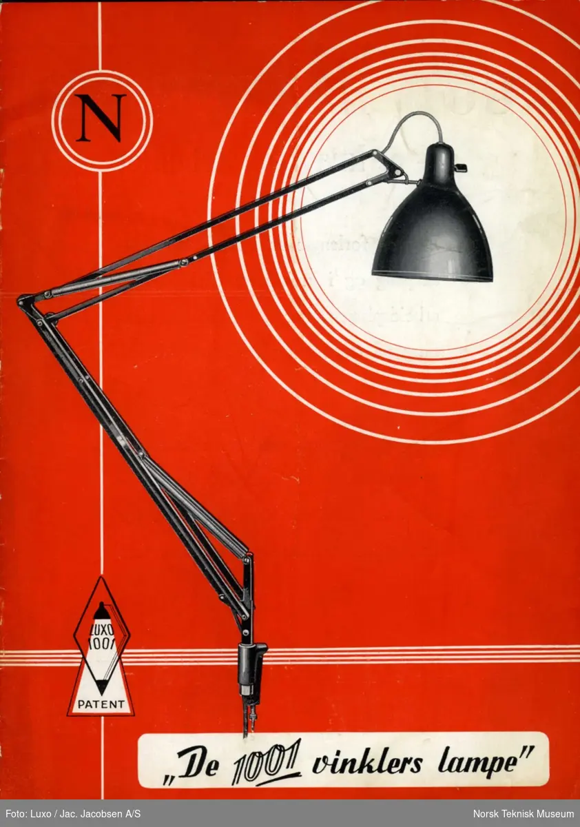 Frivillig håber vitalitet Reklame Luxo 1001 lampe, 1940-tallet, forside - Norsk Teknisk Museum /  DigitaltMuseum