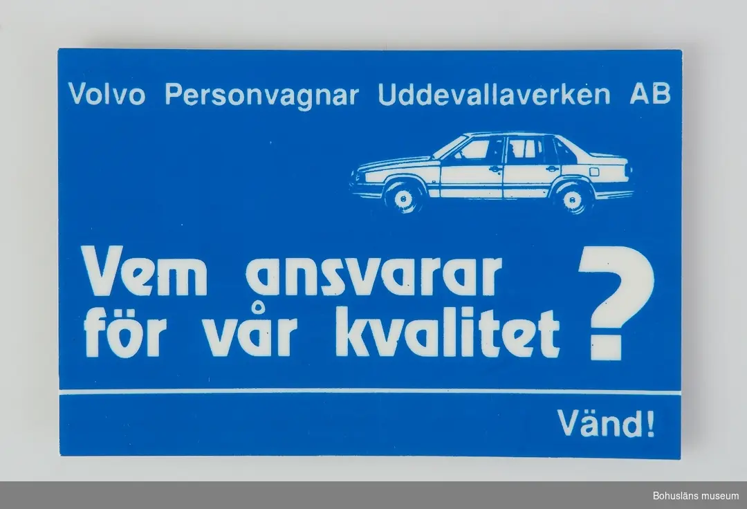 Föremål från bilfabriken Pininfarina / Volvo i Uddevalla.