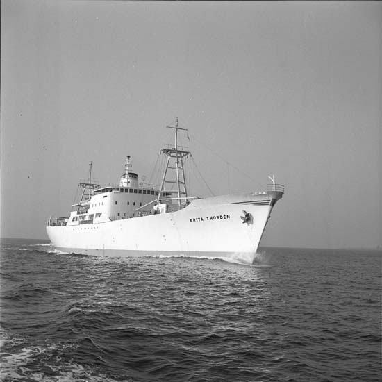 M/S Brita Thordén DWT.3.480
Rederi AB Aranäs, Uddevalla
Kölsträckning Valmet Finland Nr. 156
Leverans 57-03-29
Kyllastfartyg