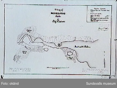 Karta över Sundsvall 1642, Ritad av Oluf Träsk. Kopierad 1901.