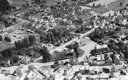 Oversiktsbilde fra boligstrøk  i  Mysen  i Eidsberg, flyfoto